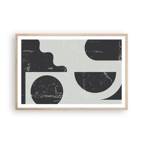 Poster in einem Rahmen aus heller Eiche - Komposition oben und unten - 91x61 cm