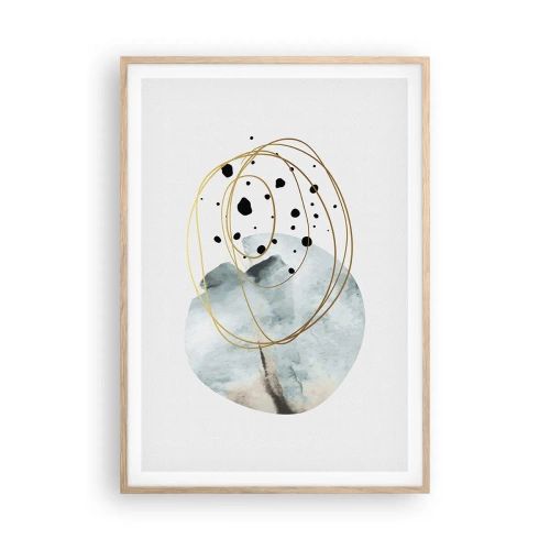 Poster in einem Rahmen aus heller Eiche - Vom Weltraum umarmt - 70x100 cm