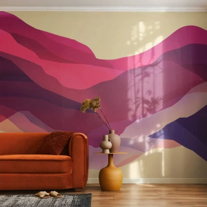 Fototapete Premium Canvas - Lila Wellen - Abstraktion, Stück, Moderne Kunst - 450x315 cm
