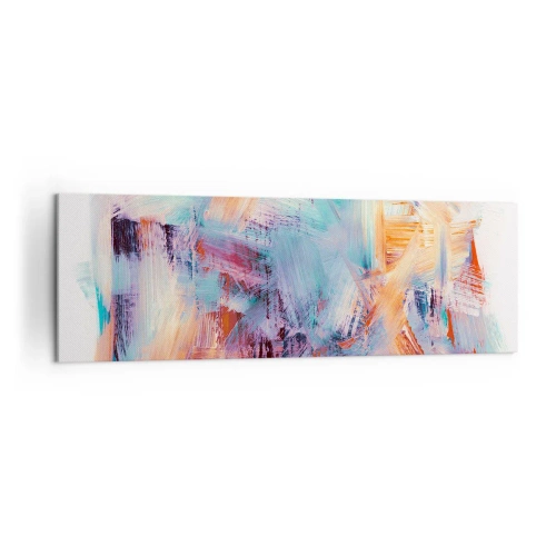 Bild auf Leinwand - Leinwandbild - Bunte Pinselstriche in einer abstrakten Komposition - 160x50cm - Buntes Durcheinander - Moderne Wanddekoration für Wohnzimmer und Schlafzimmer ARTTOR