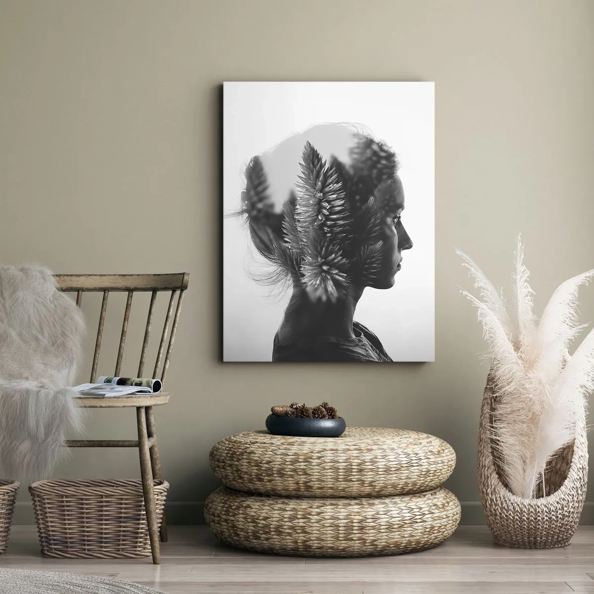 Bild auf Leinwand - Leinwandbild - Dame des Kiefernwaldes - 65x120 cm