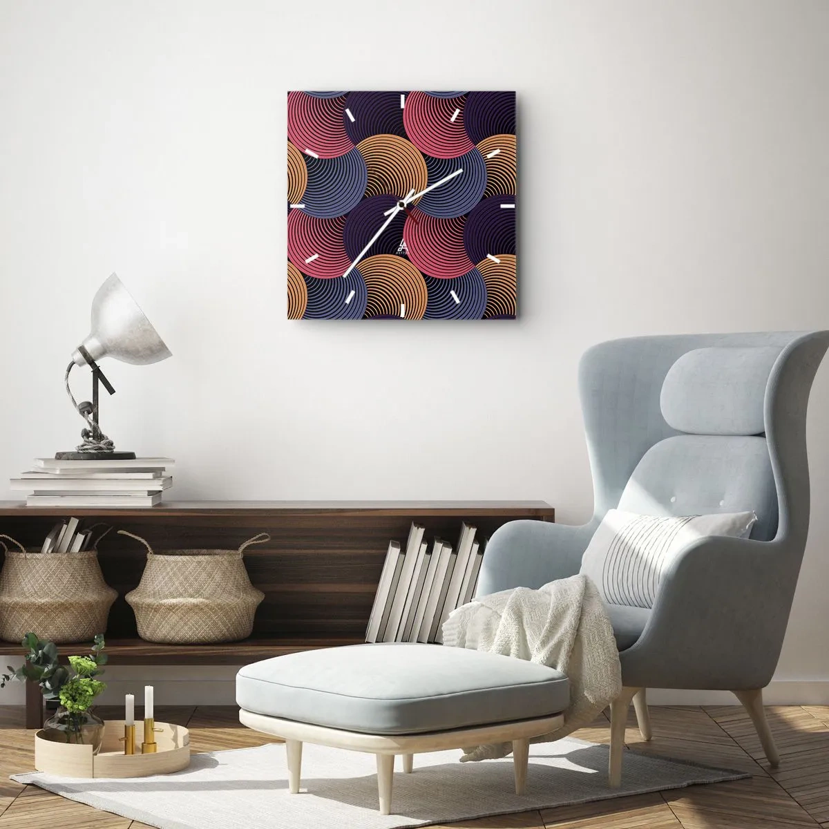 Wanduhr - Glasuhr - Im kreisenden Rhythmus - 30x30 cm