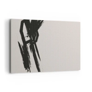 Bild auf Leinwand - Leinwandbild - Dynamische Pinselstriche in Schwarz auf hellem Hintergrund - 120x80cm - Unaufhaltsamer Trieb - Moderne Wanddekoration für Wohnzimmer und Schlafzimmer ARTTOR