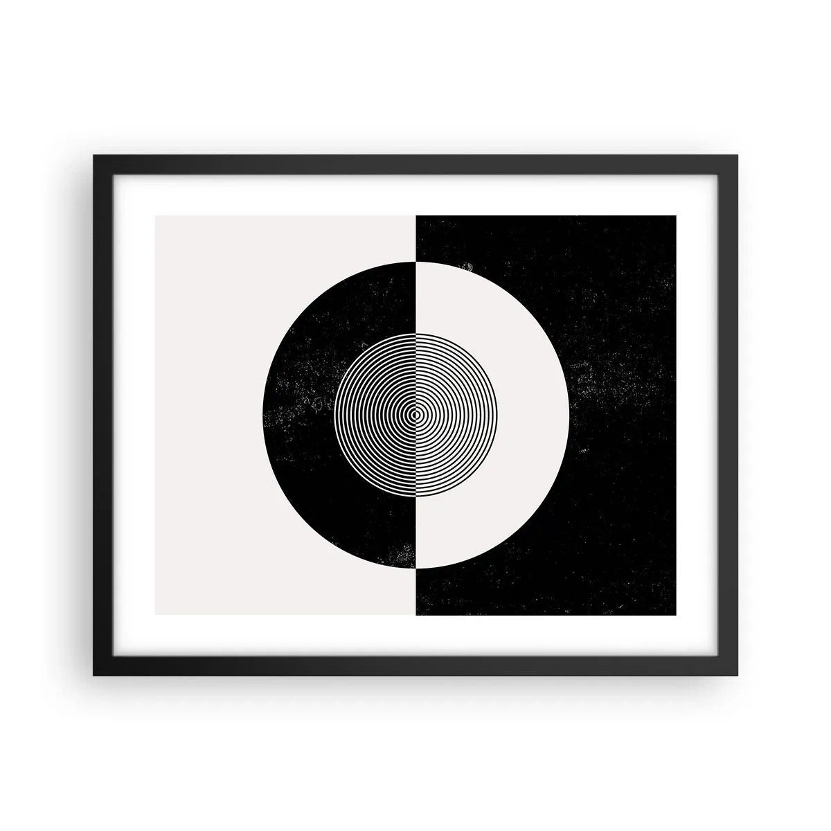 Poster in einem schwarzem Rahmen - Harmonie in Schwarz und Weiß - 50x40 cm