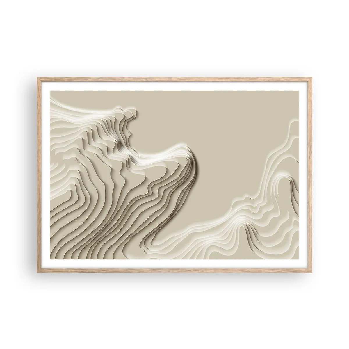 Poster in einem Rahmen aus heller Eiche - Topographie der Kunst - 100x70 cm
