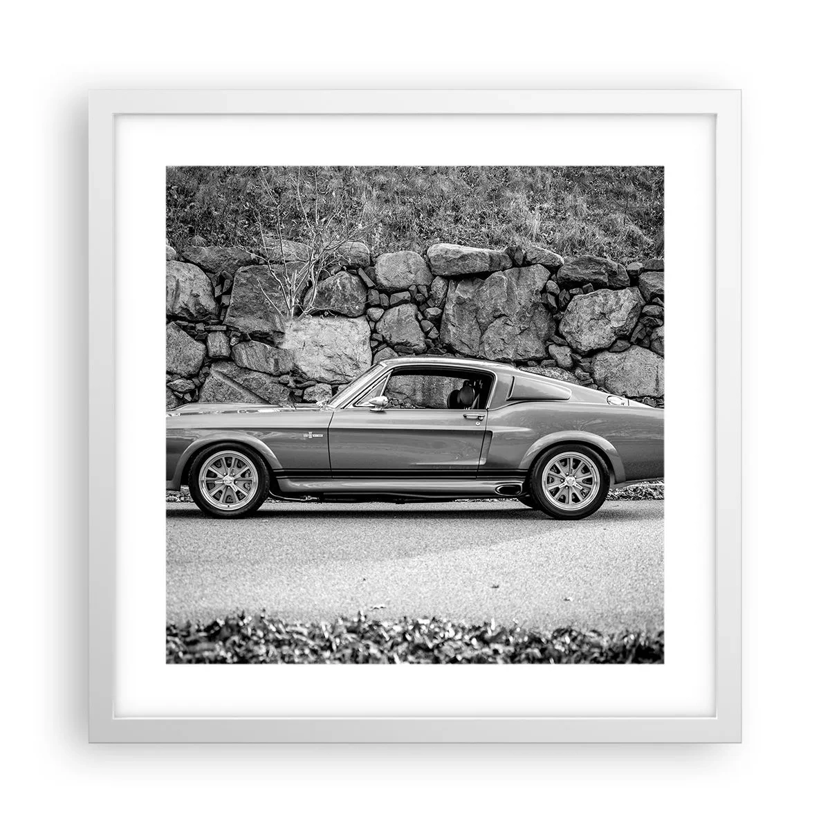 Poster in einem weißen Rahmen - Die Legende der 1960er - 40x40 cm