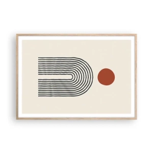 Poster in einem Rahmen aus heller Eiche - Magnetismus von Formen und Farben - 100x70 cm