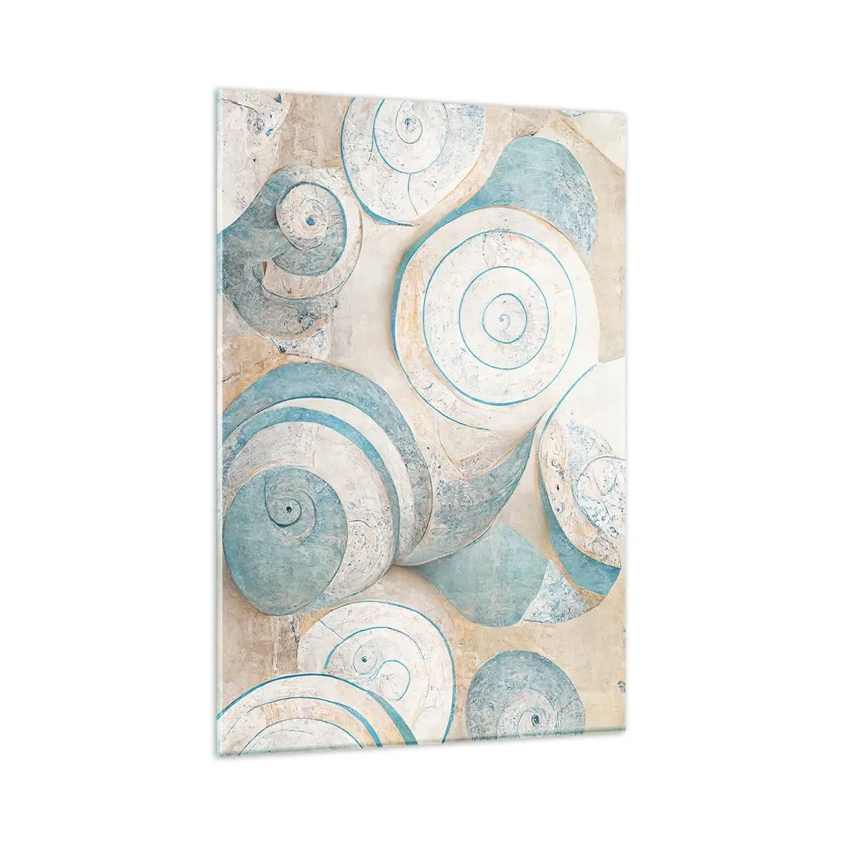 Glasbild - Bild auf glas - Abstrakte Muscheln in Pastelltönen - 80x120cm - Was verbirgt sich in der Muschel? - Moderne Wanddekoration für Wohnzimmer und Schlafzimmer ARTTOR