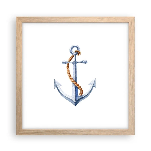 Poster in einem Rahmen aus heller Eiche - Ahoi Abenteuer! - 30x30 cm