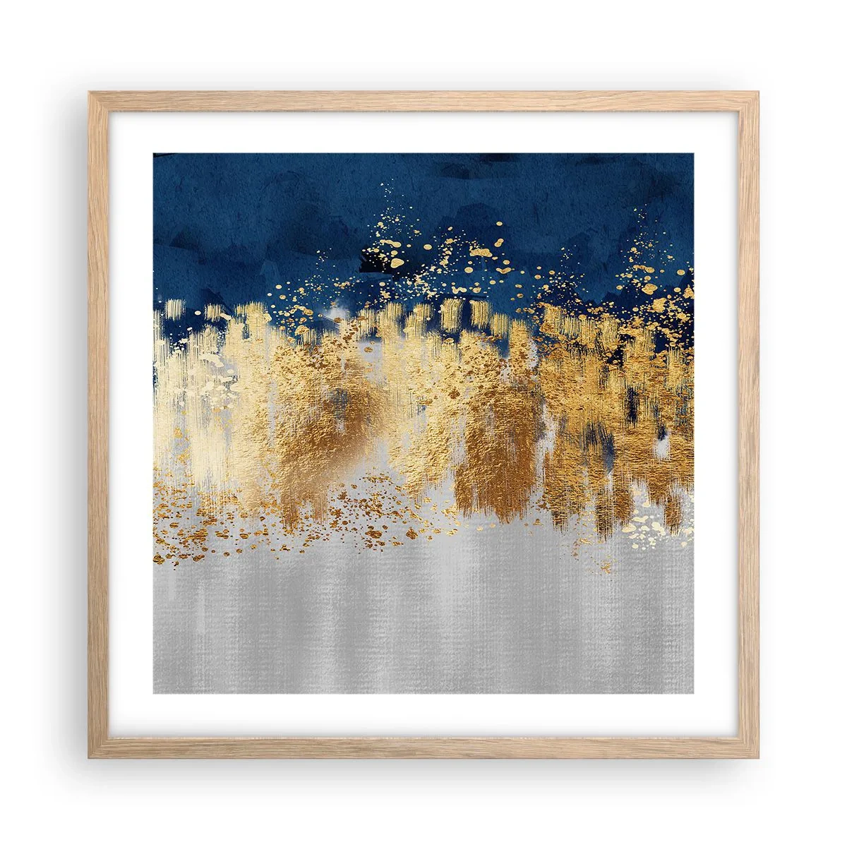 Poster in einem Rahmen aus heller Eiche - Moderne Komposition mit Glanz - 50x50 cm