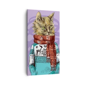 Bild auf Leinwand - Leinwandbild - Die Katze nicht nur in Schuhen - 55x100 cm