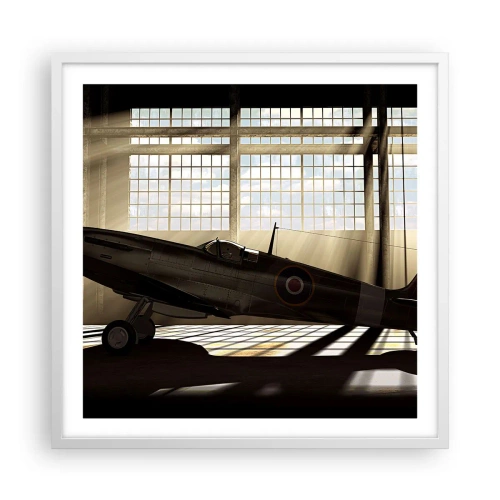 Poster in einem weißen Rahmen - Die Ruhe eines Kriegers - 60x60 cm