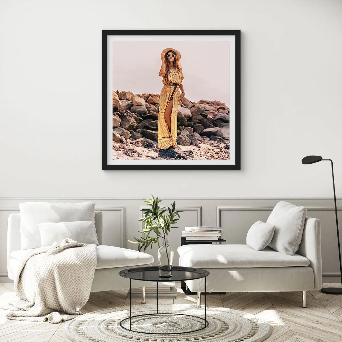 Poster in einem schwarzem Rahmen - Die Magie der Steine - 30x30 cm