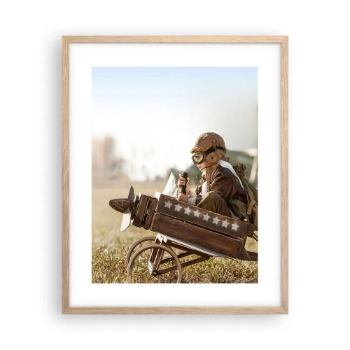 Poster in einem Rahmen aus heller Eiche - Start in Richtung eines Traums - 40x50 cm