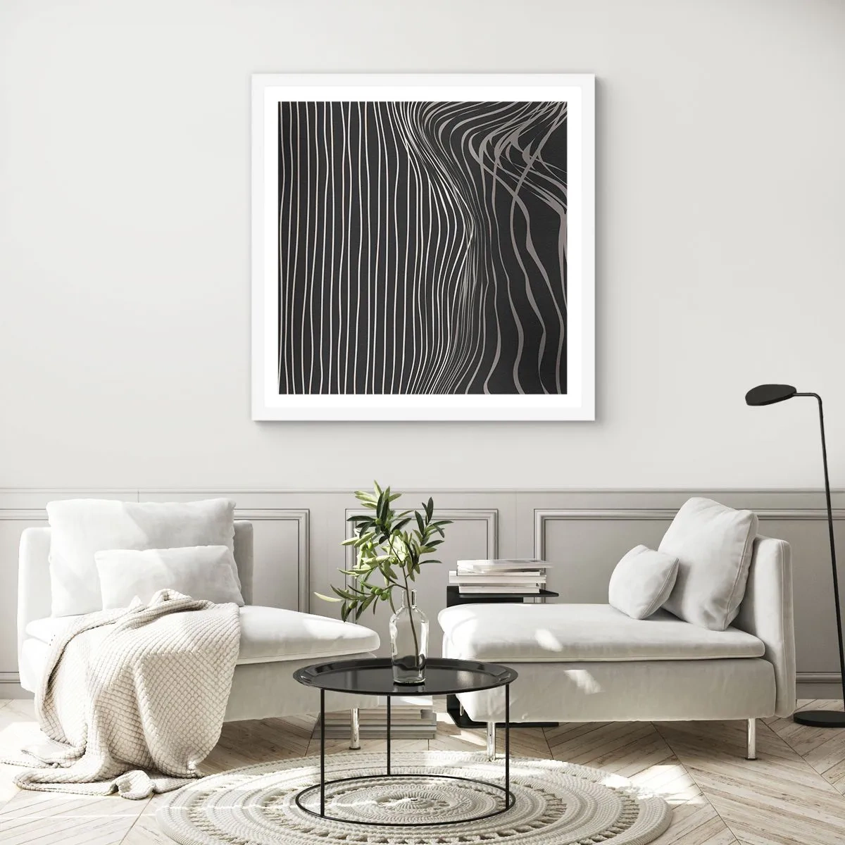 Poster in einem weißen Rahmen - Rhythmus und Akzent - 50x50 cm