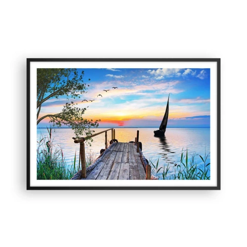 Poster in einem schwarzem Rahmen - Guten Abend - 91x61 cm
