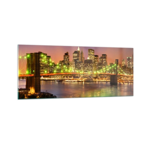 Glasbild - Bild auf glas - Hier geht das Licht nie aus - 100x40 cm