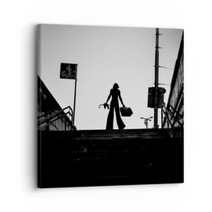 Bild auf Leinwand - Leinwandbild - Städtisches Wandern - 30x30 cm