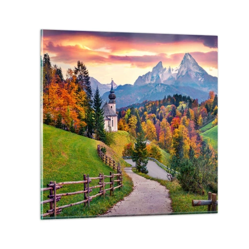 Glasbild - Bild auf glas - Landschaftsartige Malerei - 60x60 cm