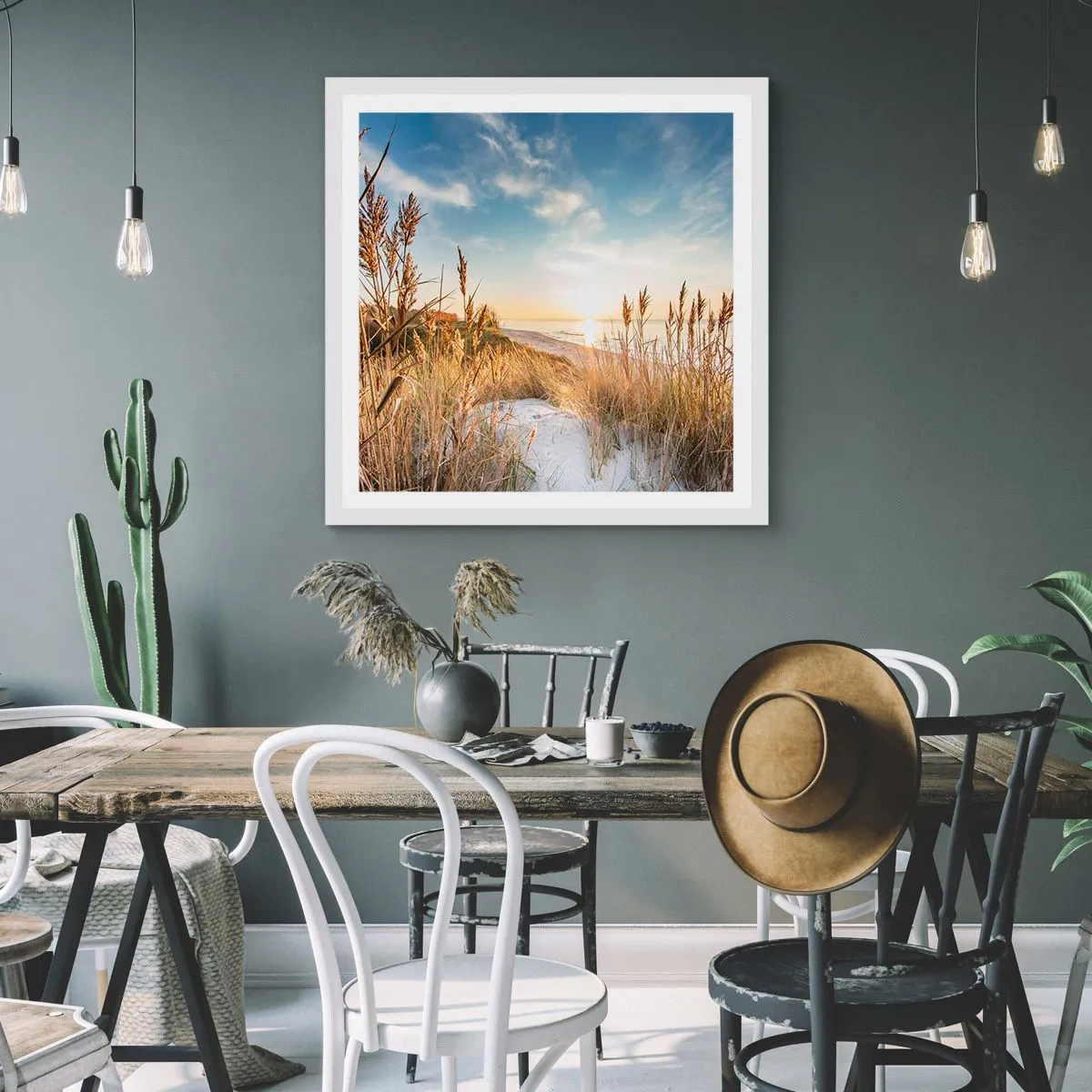 Poster in einem weißen Rahmen - Nordstrand - 40x40 cm