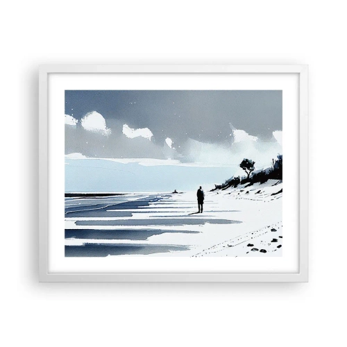 Poster in einem weißen Rahmen - Allein sein - 50x40 cm