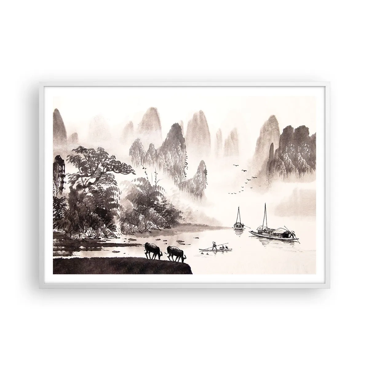 Poster in einem weißen Rahmen - Der exotische Alltag des Ostens - 100x70 cm