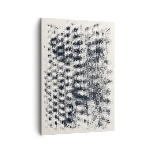 Bild auf Leinwand - Leinwandbild - Abstrakte neblige Komposition in Grautönen - 50x70cm - Nebelige Komposition - Moderne Wanddekoration für Wohnzimmer und Schlafzimmer ARTTOR