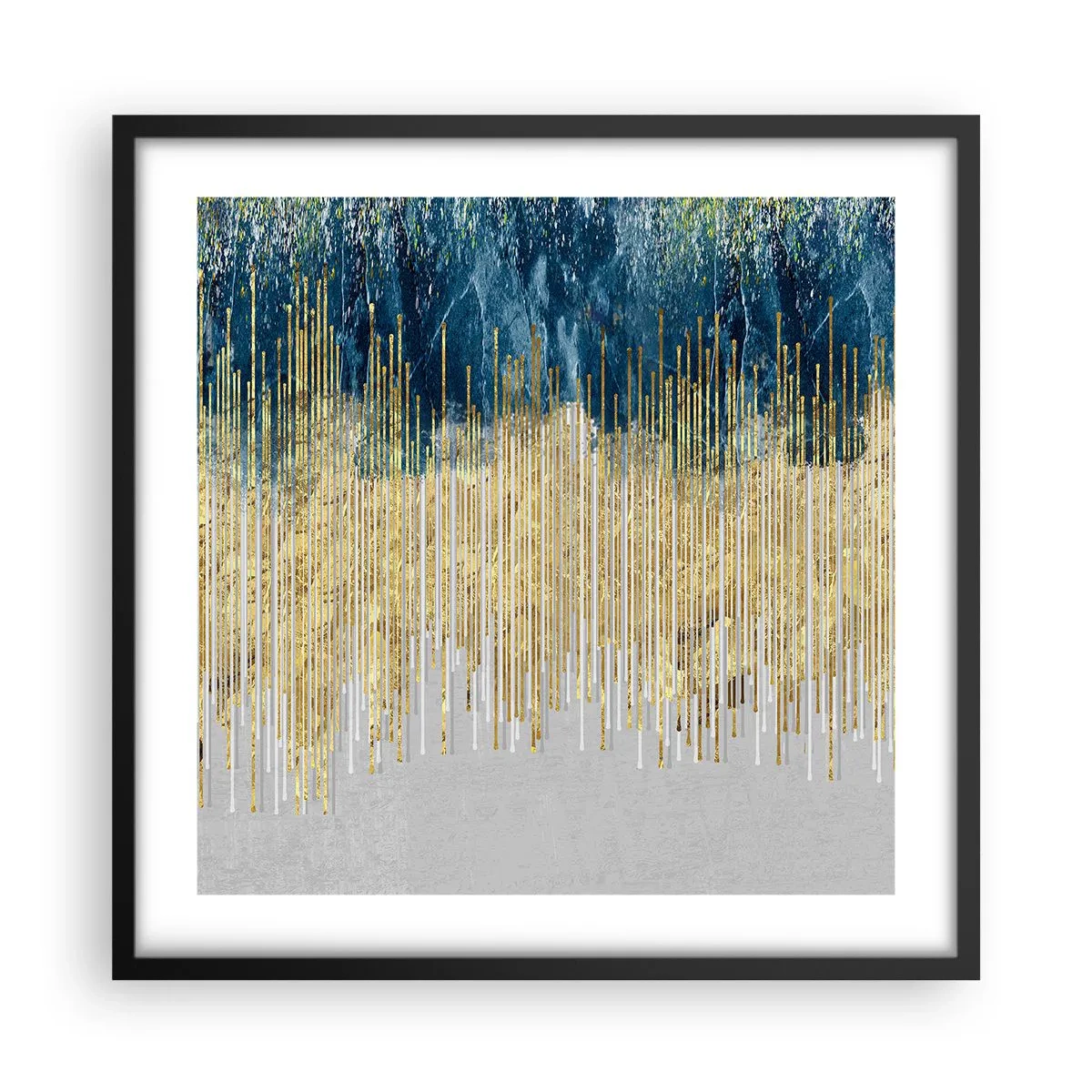 Poster in einem schwarzem Rahmen - Vergoldete Grenze - 50x50 cm