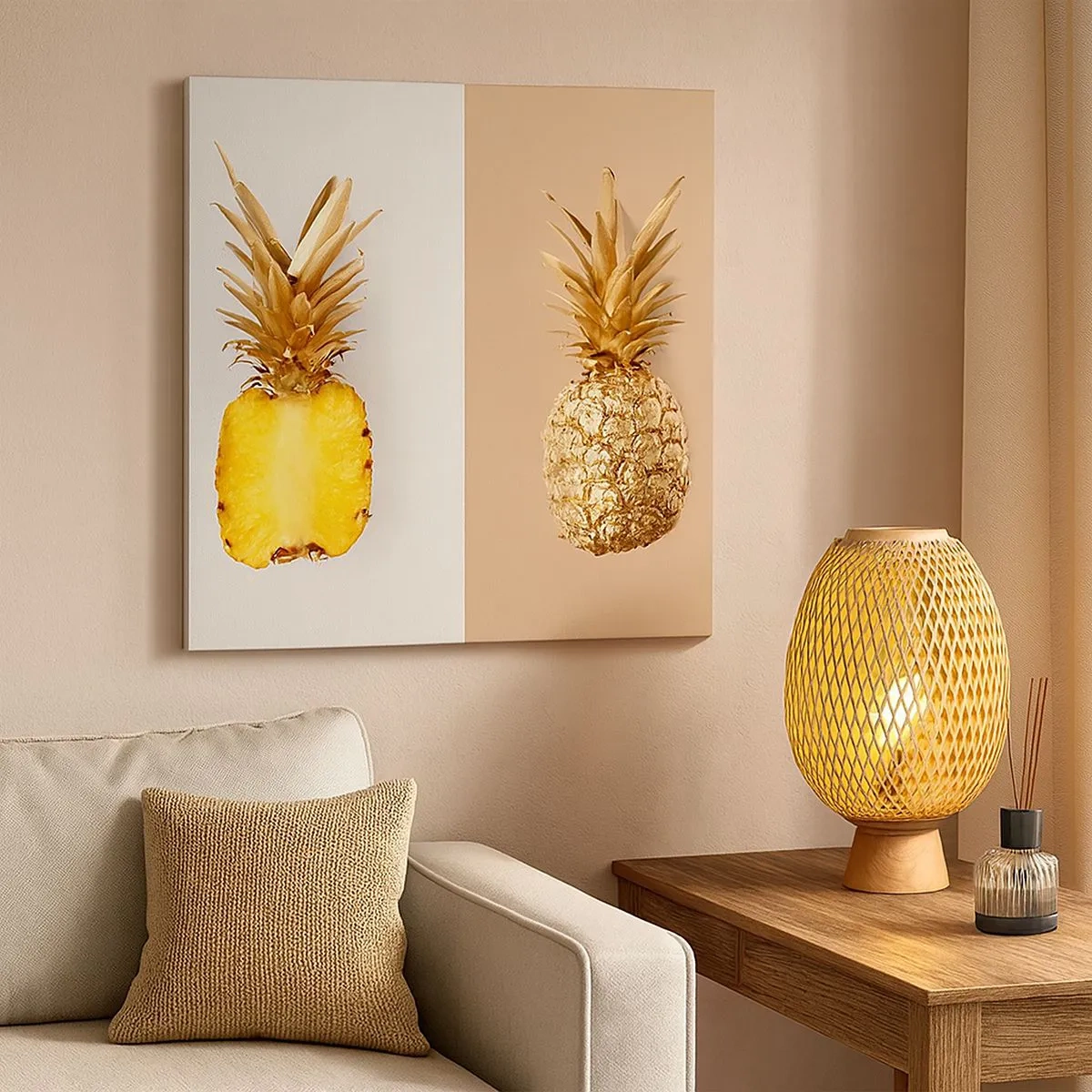 Bild auf Leinwand - Leinwandbild - Ananas für uns - 30x30 cm