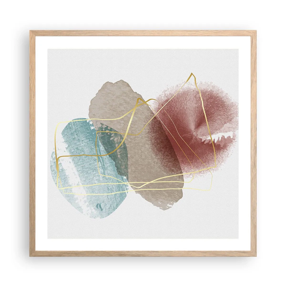 Poster in einem Rahmen aus heller Eiche - Korallen des Weltraums - 60x60 cm