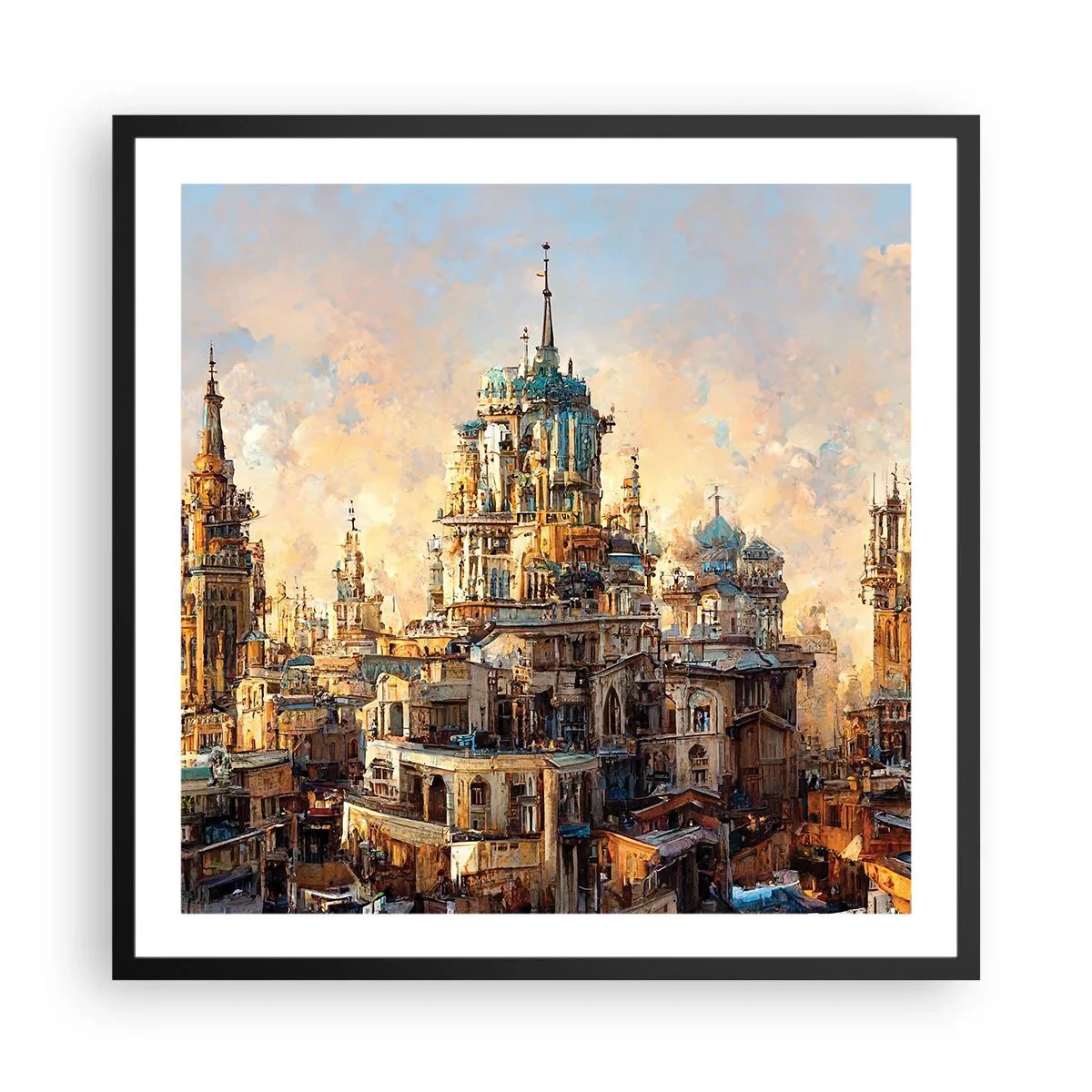 Poster in einem schwarzem Rahmen - Stadt der Städte - 60x60 cm