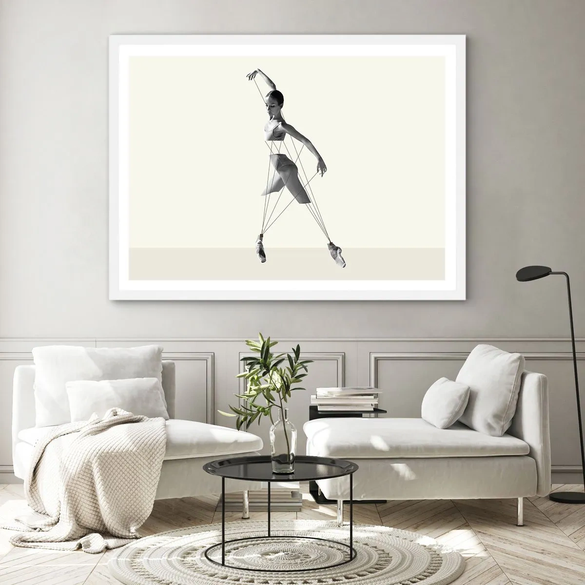 Poster in einem weißen Rahmen - Im Theater der Welt - 100x70 cm