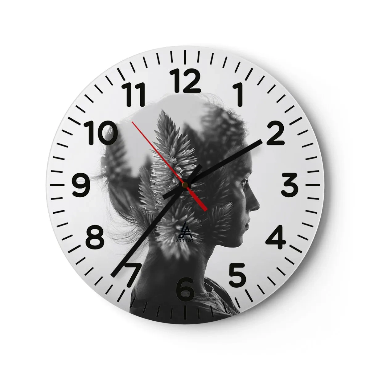 Wanduhr - Glasuhr - Dame des Kiefernwaldes - 30x30 cm