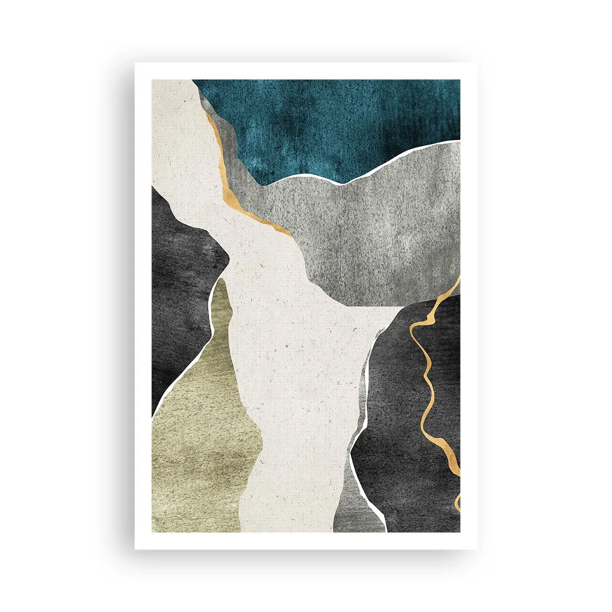 Poster - Mosaikkomposition mit Goldfaden - 70x100 cm