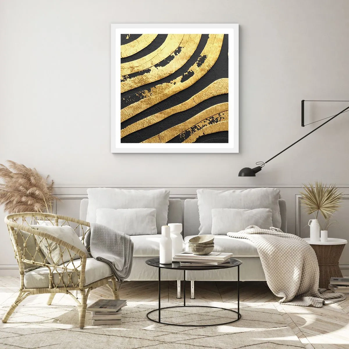 Poster in einem weißen Rahmen - Alles fließt - 60x60 cm