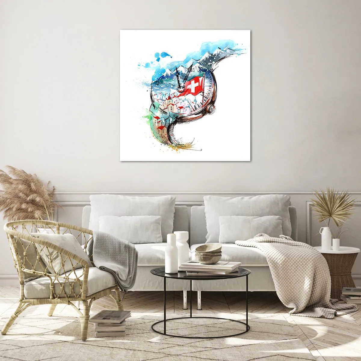 Glasbild - Bild auf glas - Der Geist der Schweiz - 70x70 cm