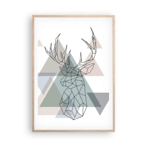 Poster in einem Rahmen aus heller Eiche - In einem geometrischen Wald - 70x100 cm