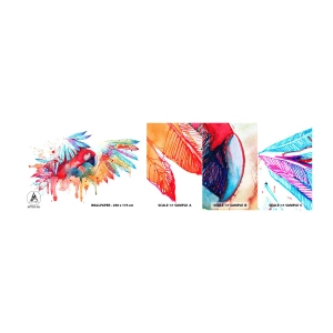 Fototapeten Muster Selbstklebend Deluxe Sticker - . - Papagei, Vogel, Abstraktion - 100x30 cm