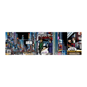 Fototapeten Muster Selbstklebend Deluxe Sticker - Comicbuch große Nacht - Stadt, Die Architektur, New York - 100x30 cm