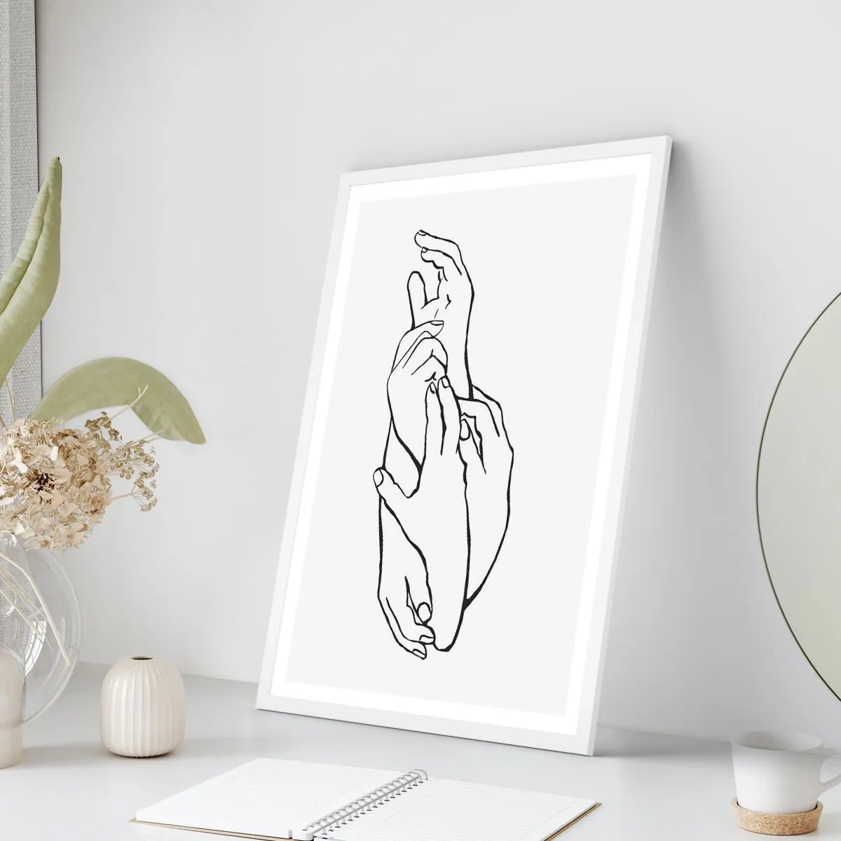 Poster in einem weißen Rahmen - Gute Geste - 30x40 cm