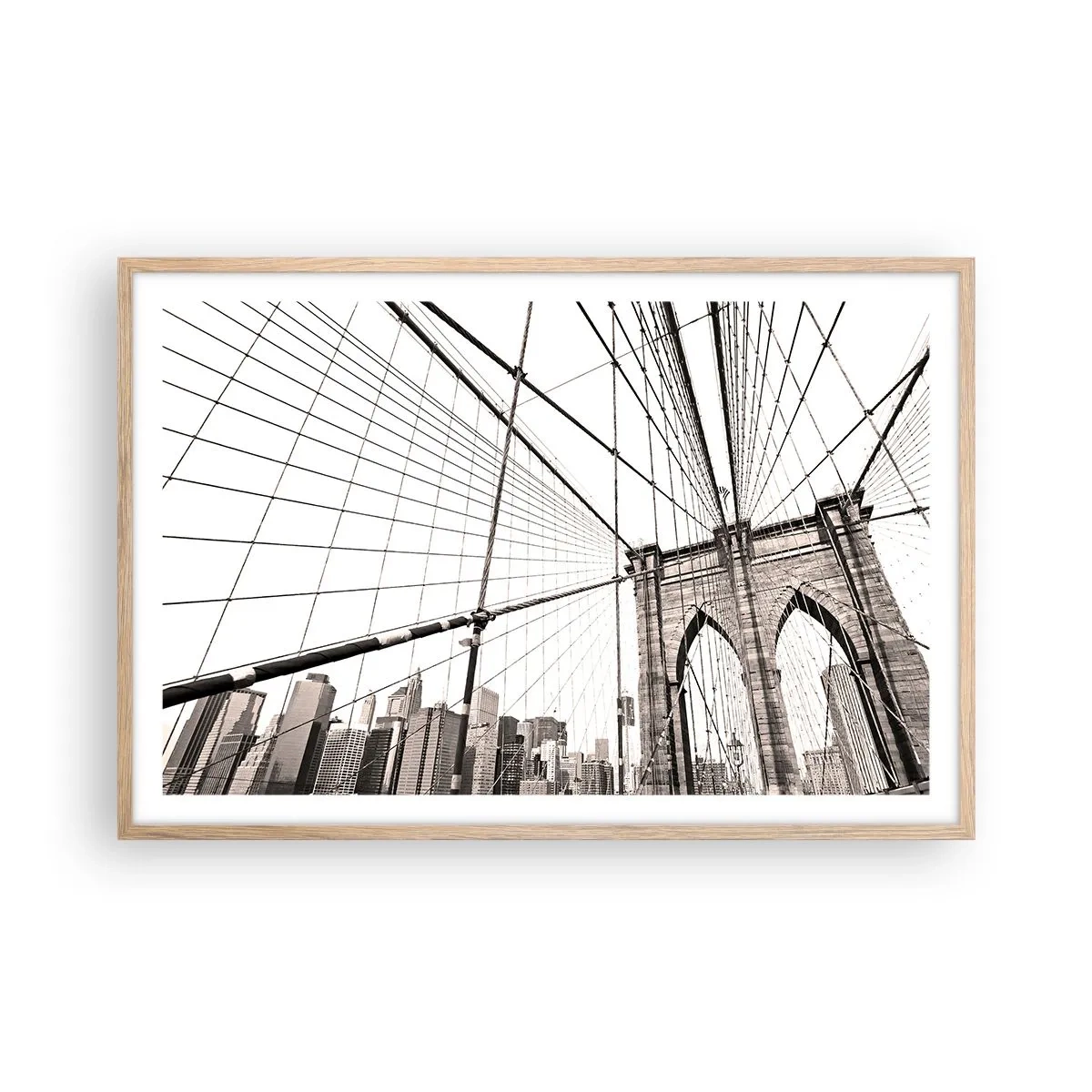 Poster in einem Rahmen aus heller Eiche - New Yorker Kathedrale - 91x61 cm