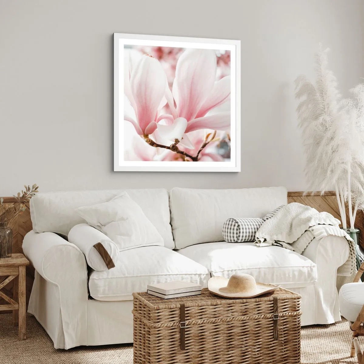 Poster in einem weißen Rahmen - Eine Fülle von Zärtlichkeit - 50x50 cm