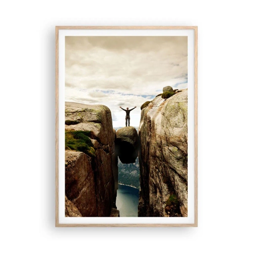 Poster in einem Rahmen aus heller Eiche - Wie geht's mir?! - 70x100 cm