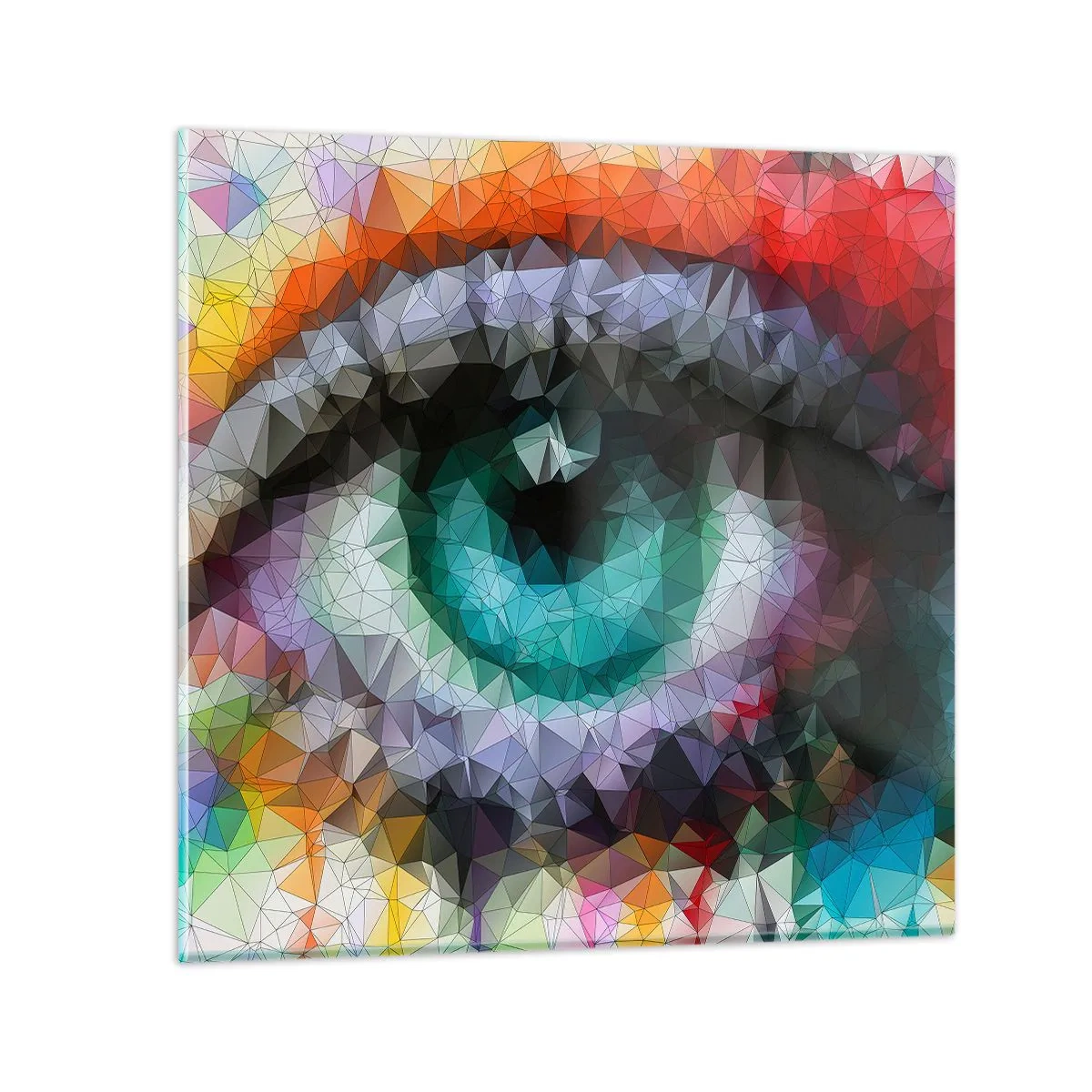 Glasbild - Bild auf glas - Kristallines Leuchten der Augen - 60x60 cm