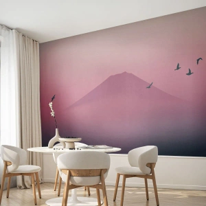 Selbstklebende Fototapete Deluxe Sticker - Wanderer über den Wolken - Abstraktion, Landschaft, Spitze des berges - 450x315 cm