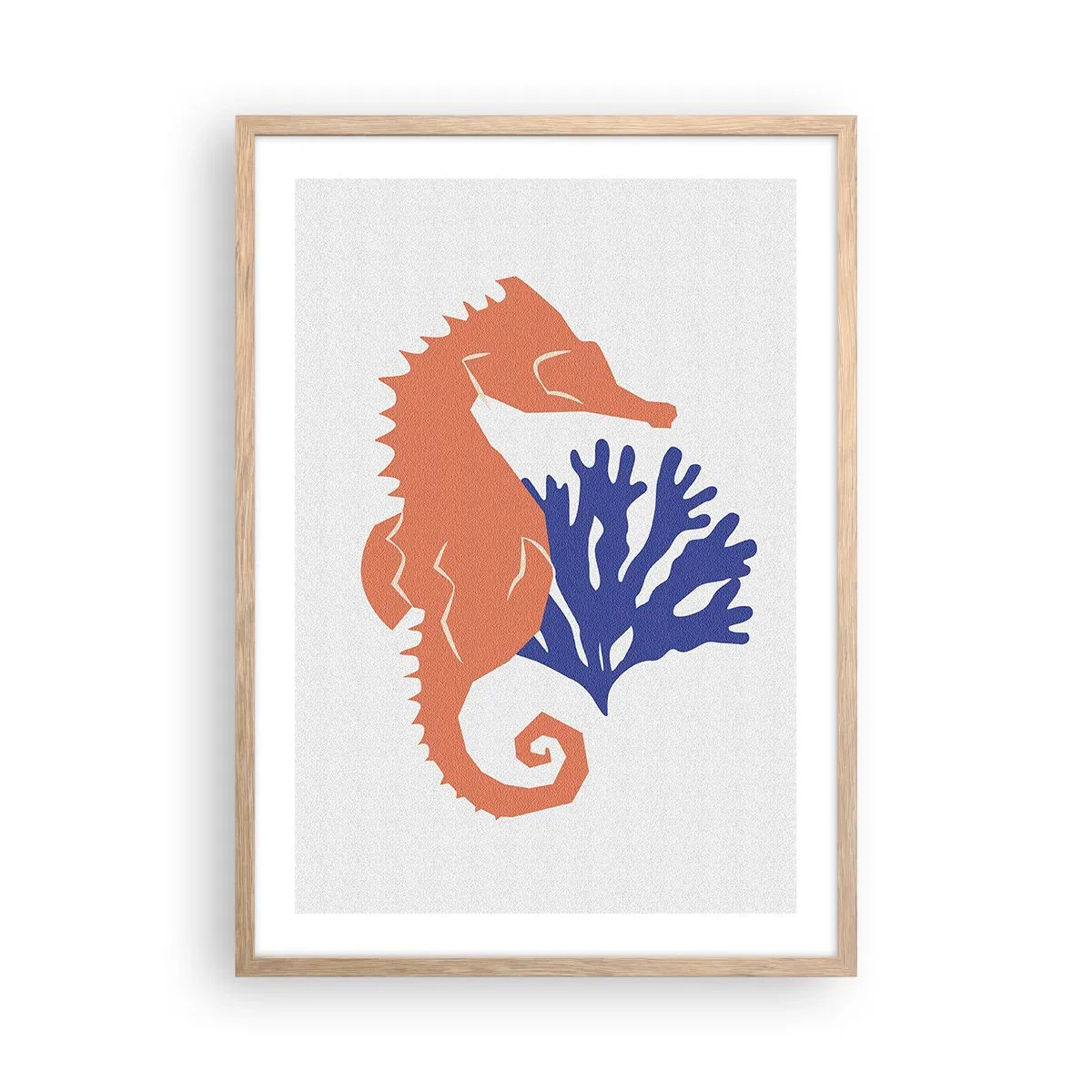 Poster in einem Rahmen aus heller Eiche - Auf einer Unterwasserwiese - 50x70 cm