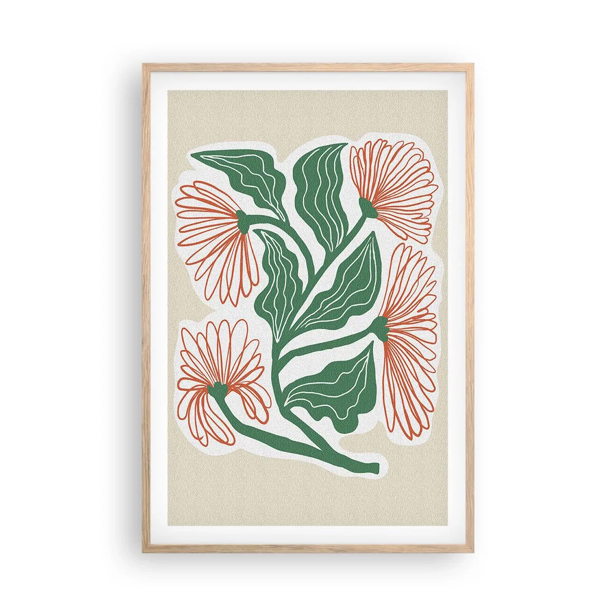 Poster in einem Rahmen aus heller Eiche - Im Folkstil und modern - 61x91 cm