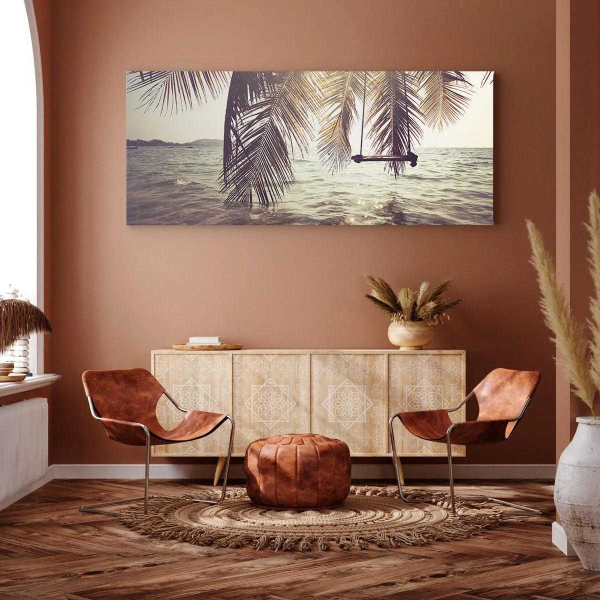 Bild auf Leinwand - Leinwandbild - Sie können nach Belieben in den Wolken schwingen - 100x40 cm