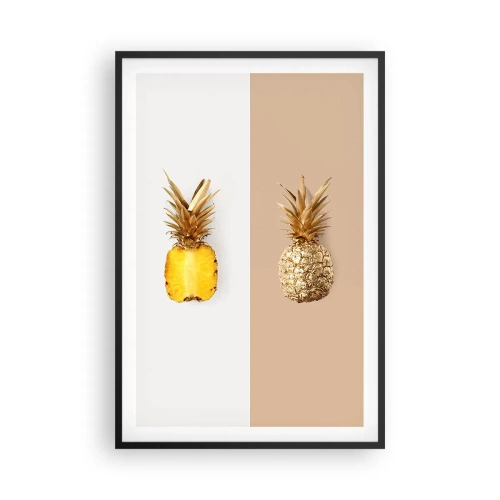 Poster in einem schwarzem Rahmen - Ananas für uns - 61x91 cm