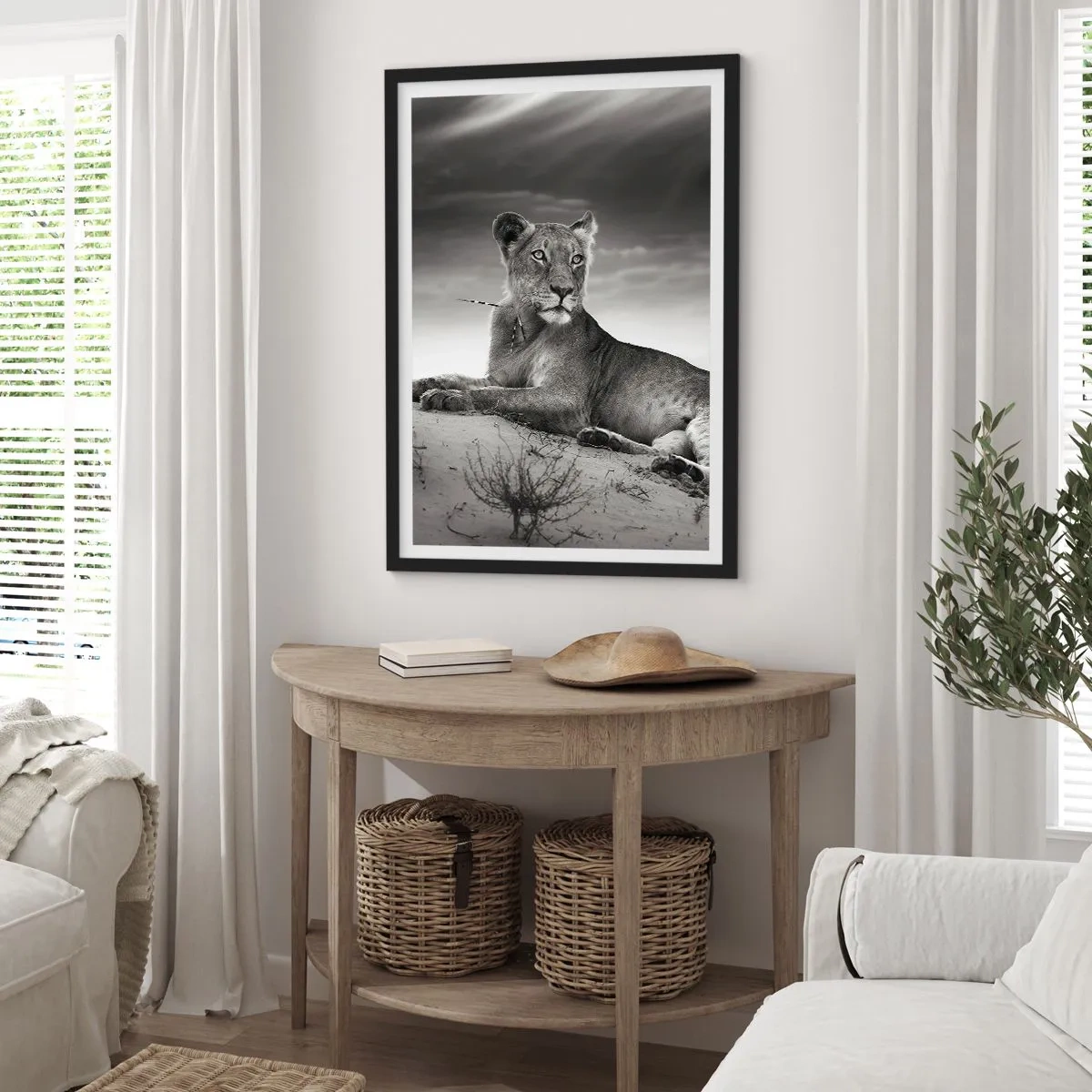 Poster in einem schwarzem Rahmen - Die Königin der Wüstenruhe - 40x50 cm